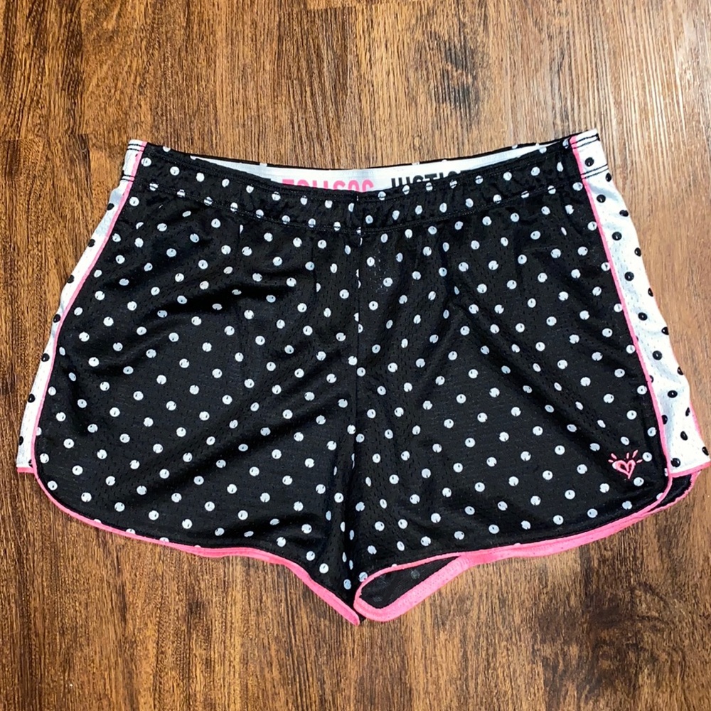 Girls Justice Polka Dot Athletic Shorts - Picture 1 of 6